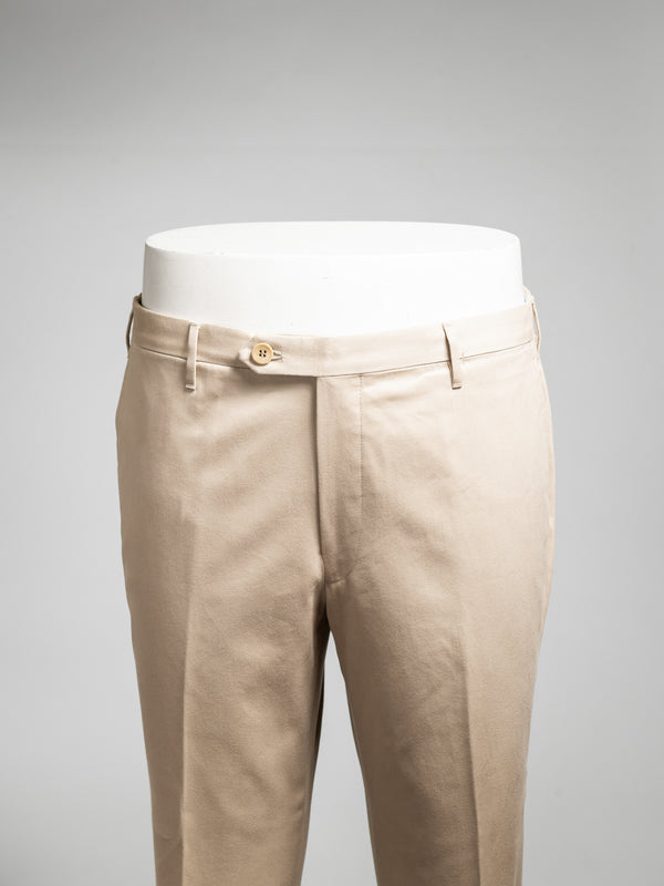 Rota Four Seasons Beige pair of regular fit cotton trousers