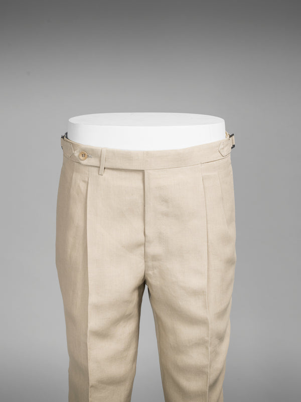Rota Summer Beige pair of regular fit linen trousers