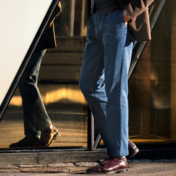 Rota Sport Winter Blue Denim Cotton Sport Trousers 2 Pleats