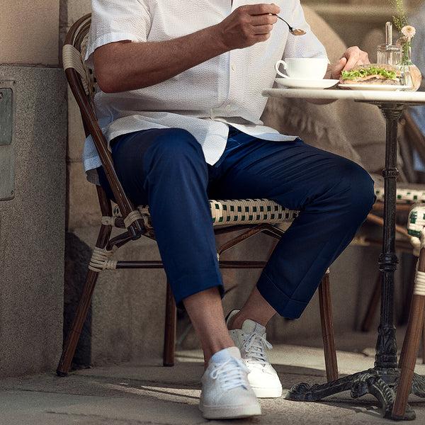 Rota Summer Blue Lightweight Cotton Elastan Trousers