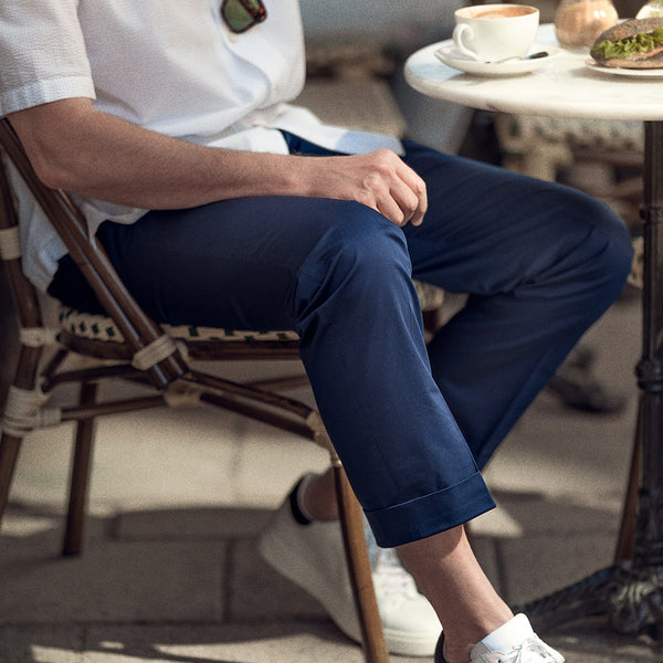 Rota Summer Blue Lightweight Cotton Elastan Trousers