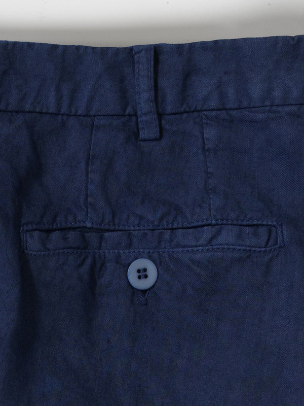 Rota Sport Summer Blue Linen Sport Trousers 1 Pleat