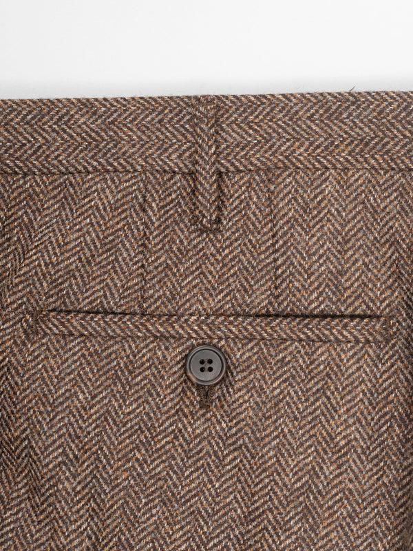 Rota Winter Brown Herringbone Wool Cashmere Trousers