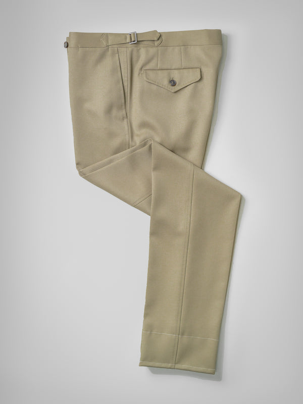 Rota Winter Dark Beige Pair Of Regular Fit Cavalry Twill Wool Trousers