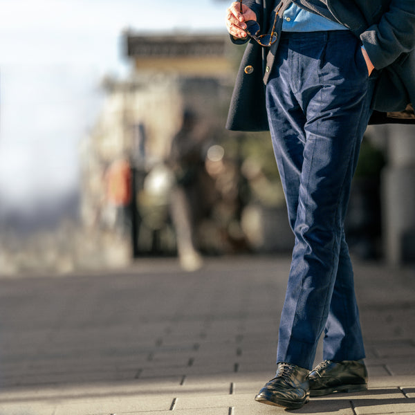 Rota Winter Dark Blue Corduroy Medium Wale Trousers