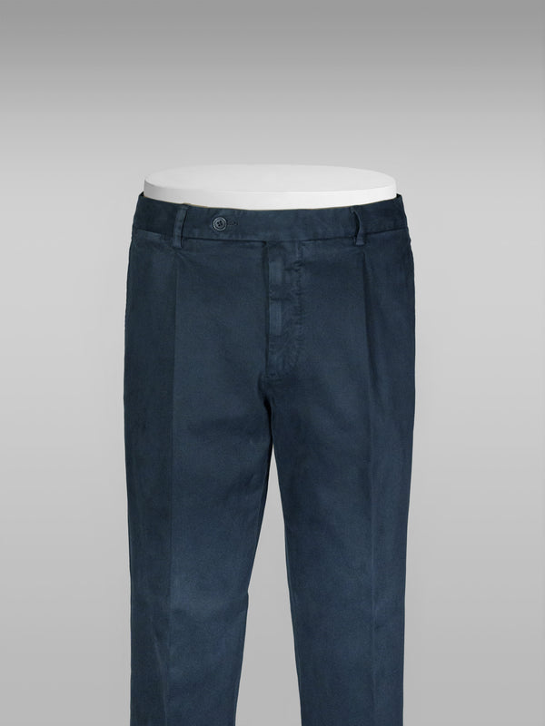 Rota Sport Winter Dark blue cotton elastan sport trousers 1 pleat