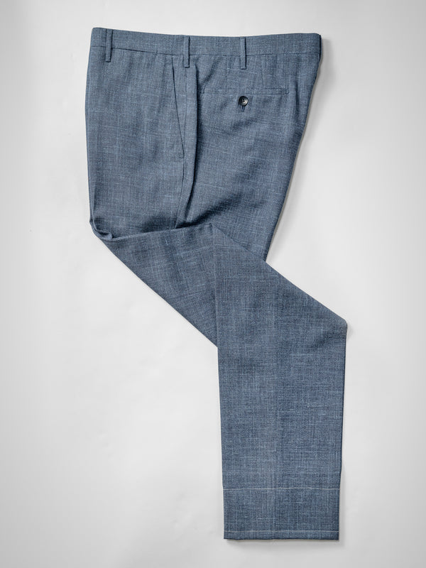 Rota Summer Dark Blue Pair Of Regular Fit Loro Piana Wool Silk Linen Trousers