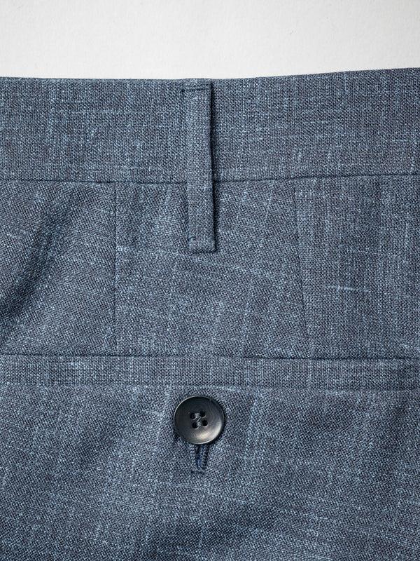 Rota Summer Dark Blue Pair Of Regular Fit Loro Piana Wool Silk Linen Trousers