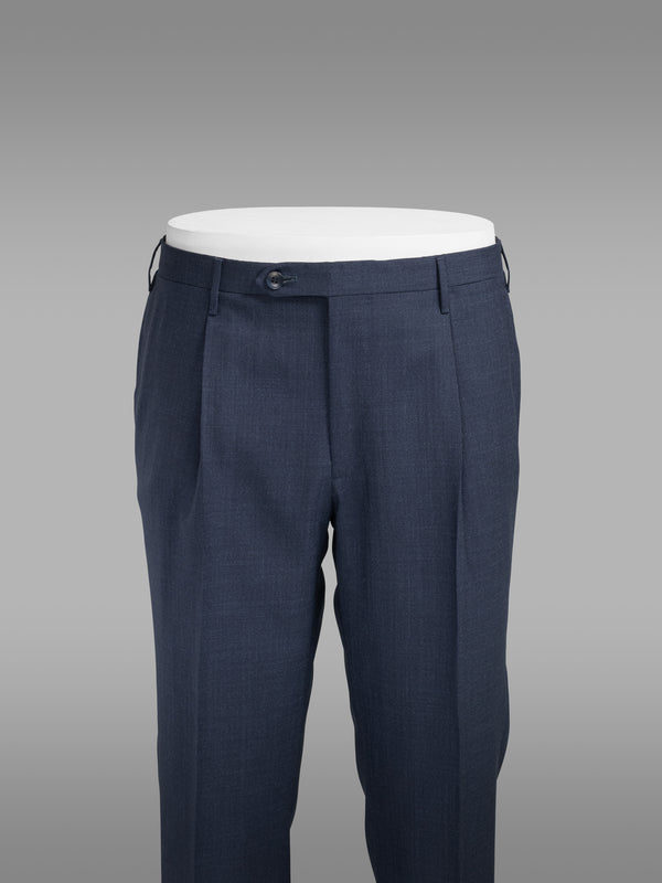 Rota Summer Dark blue pair of regular fit two ply wool trousers