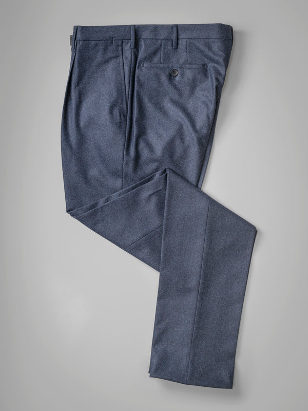 Rota Winter Dark Blue Pair Of Regular Fit Wool Flannel Trousers