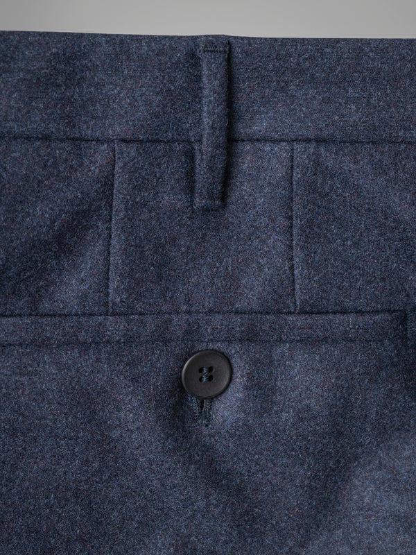 Rota Winter Dark Blue Pair Of Regular Fit Wool Flannel Trousers