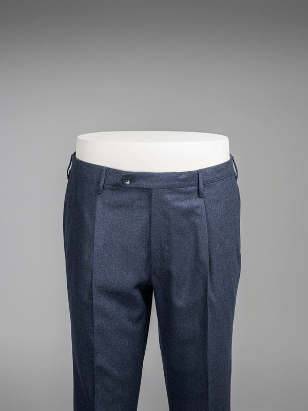 Rota Winter Dark blue pair of regular fit wool flannel trousers