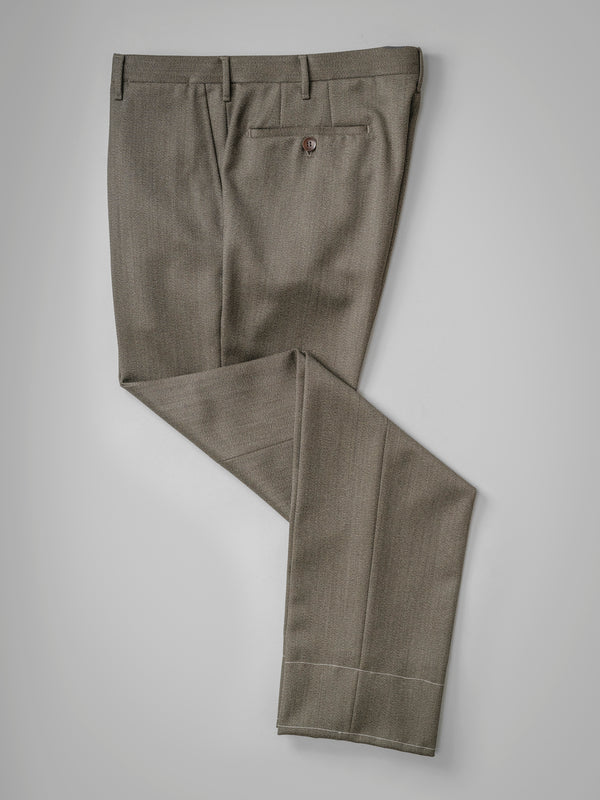 Rota Winter Dark Fawn Pair Of Regular Fit Wool Trousers