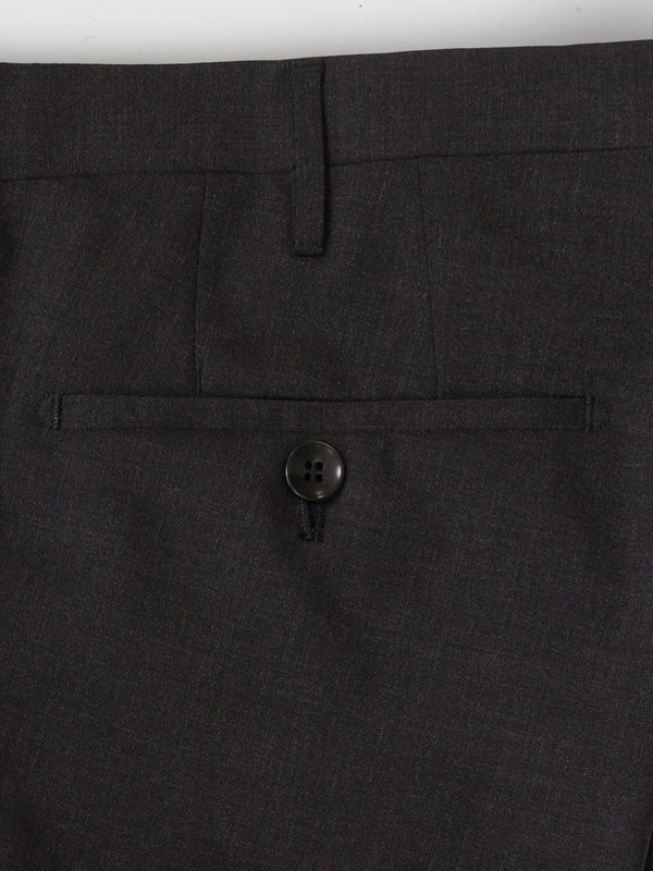 Rota Summer Dark Grey Elastic Wool Slim Fit Trousers