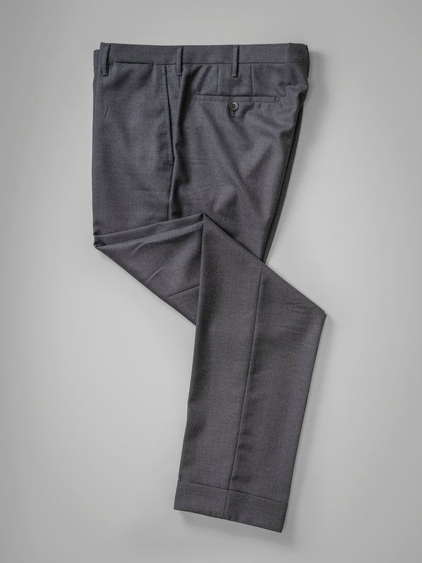 Rota Winter Dark Grey Pair Of Regular Fit Worsted Wool Trousers