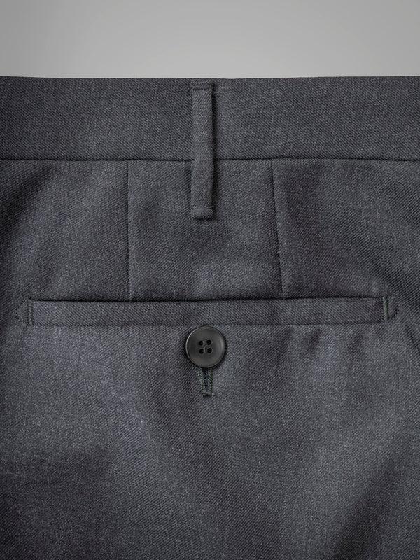 Rota Winter Dark Grey Pair Of Regular Fit Worsted Wool Trousers