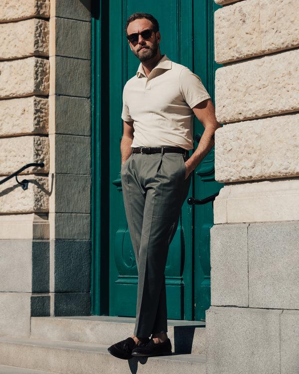 Rota Four Seasons Green Pair Of Regular Fit Cotton Trousers