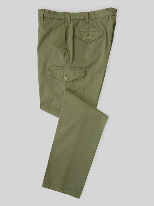 Rota Sport Summer Green Supima Cotton Cargo Sport Trousers With Flaps