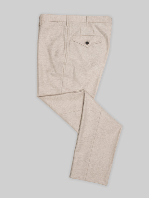 Rota Winter Light Beige Herringbone Flannel Trousers