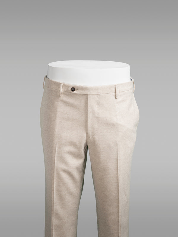 Rota Winter Light beige herringbone flannel trousers