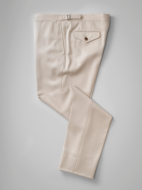 Rota Winter Light Beige Pair Of Regular Fit Cavalry Twill Wool Trousers