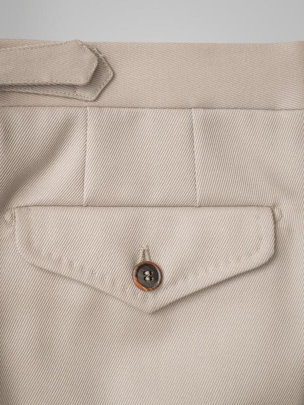 Rota Winter Light Beige Pair Of Regular Fit Cavalry Twill Wool Trousers