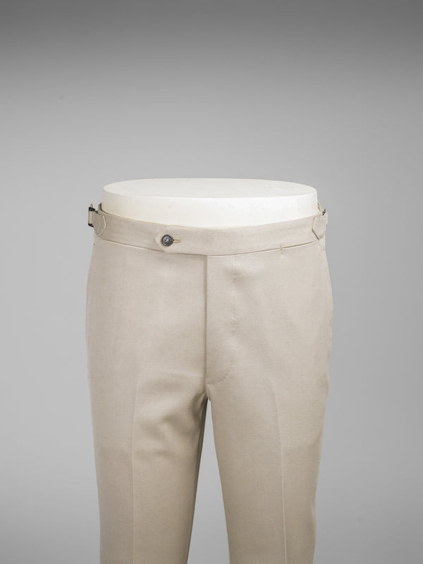 Rota Winter Light beige pair of regular fit cavalry twill wool trousers