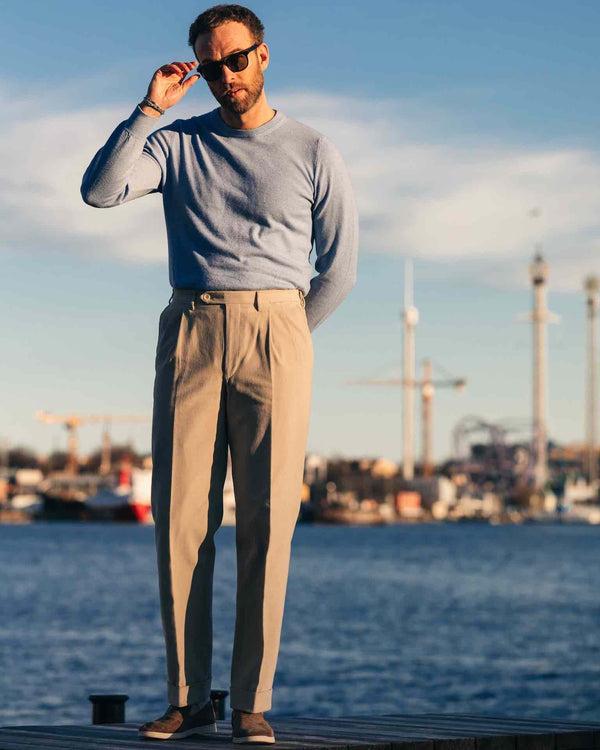 Rota Winter Light Beige Pair Of Regular Fit Cotton Stretch Trousers