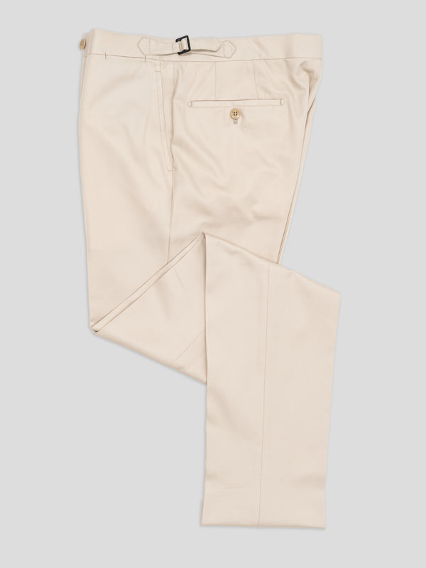 Rota Summer Light Beige Pair Of Regular Fit Supima Cotton Trousers