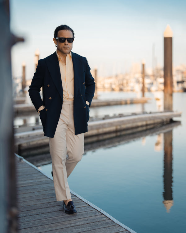 Rota Summer Light Beige Pair Of Regular Fit Supima Cotton Trousers