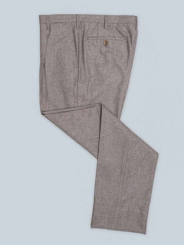 Rota Winter Light Beige Pair Of Regular Fit Wool Flannel Trousers