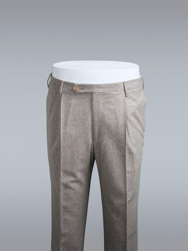 Rota Winter Light beige pair of regular fit wool flannel trousers