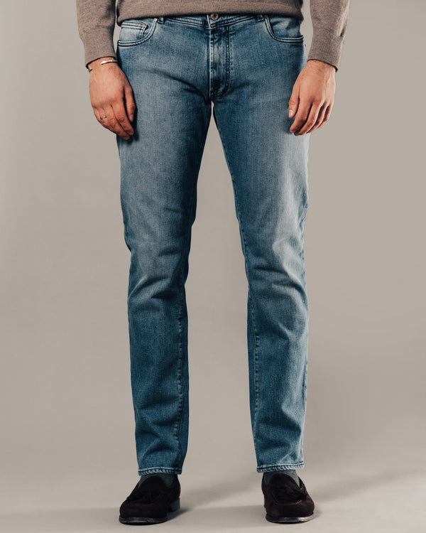 Rota Sport Four Seasons Light Blue Denim Cotton 5 Pockets Trousers
