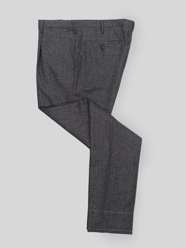 Rota Winter Light Blue Herringbone Wool Cashmere Trousers