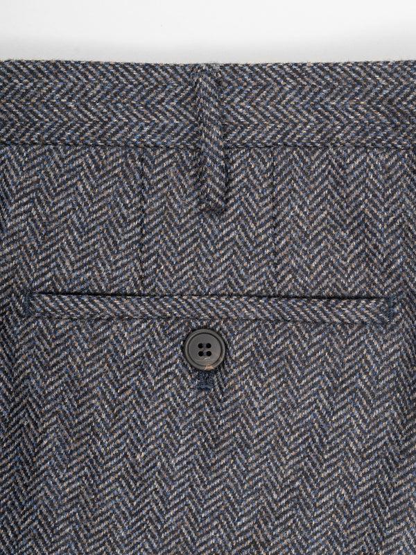 Rota Winter Light Blue Herringbone Wool Cashmere Trousers
