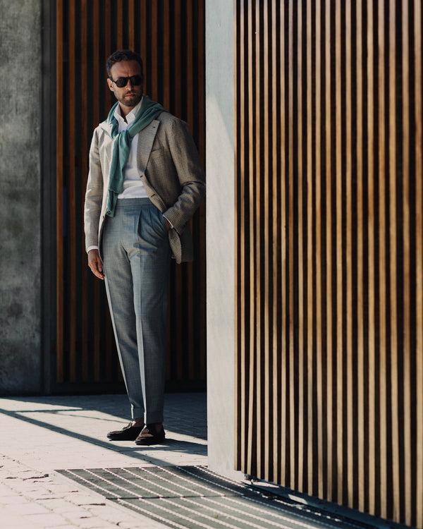 Rota Summer Light Grey Pair Of Regular Fit Wool Trousers