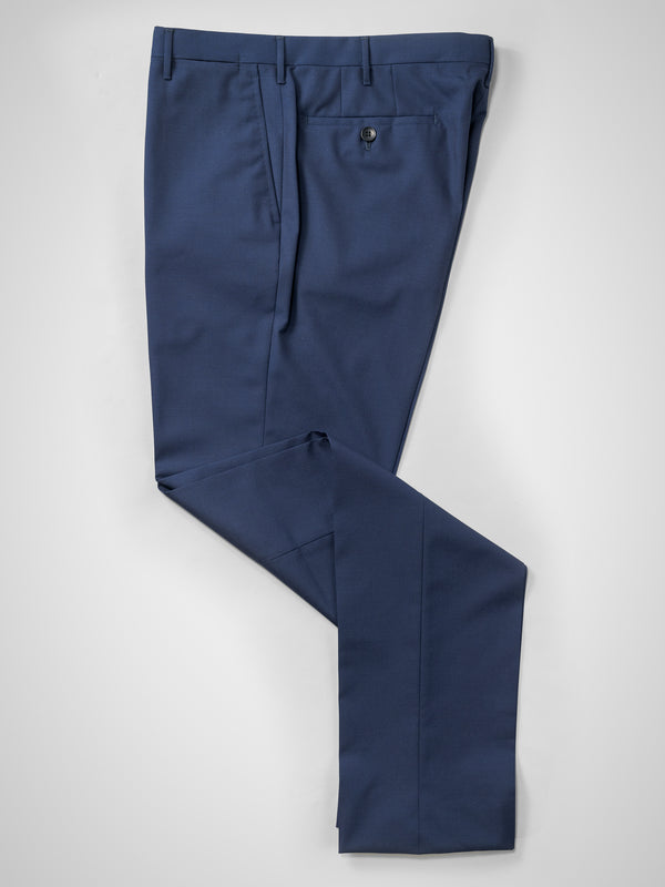 Rota Summer Medium Blue Pair Of Regular Fit Wool Trousers