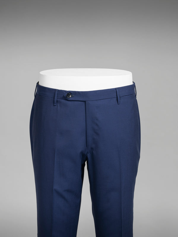 Rota Summer Medium blue pair of regular fit wool trousers