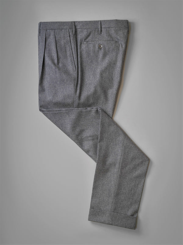 Rota Winter Medium Grey Pair Of Regular Fit Flannel Wool Trousers