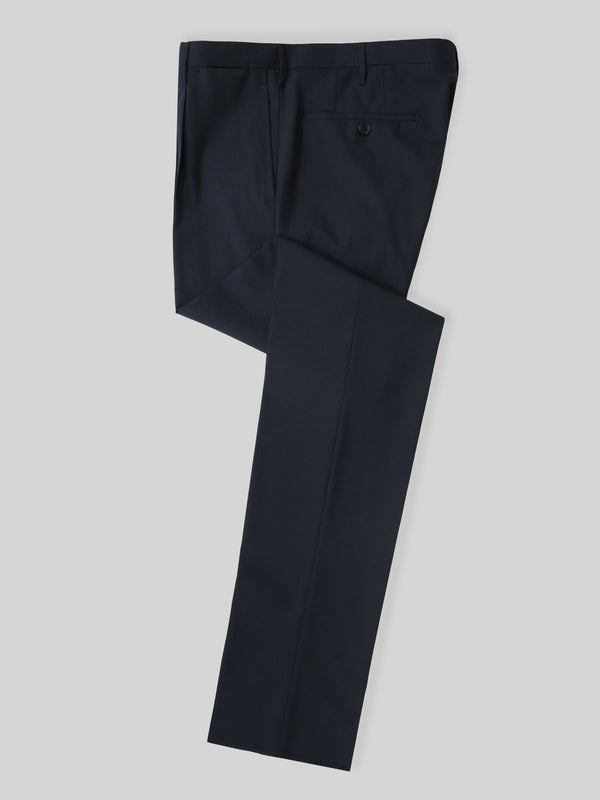 Rota Summer Navy Blue Elastic Wool Slim Fit Trousers