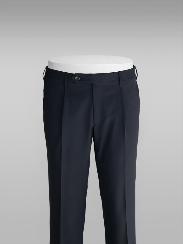 Rota Summer Navy blue elastic wool slim fit trousers