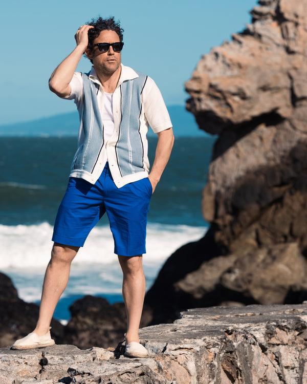 Rota Summer Bright Blue Cotton Bermuda