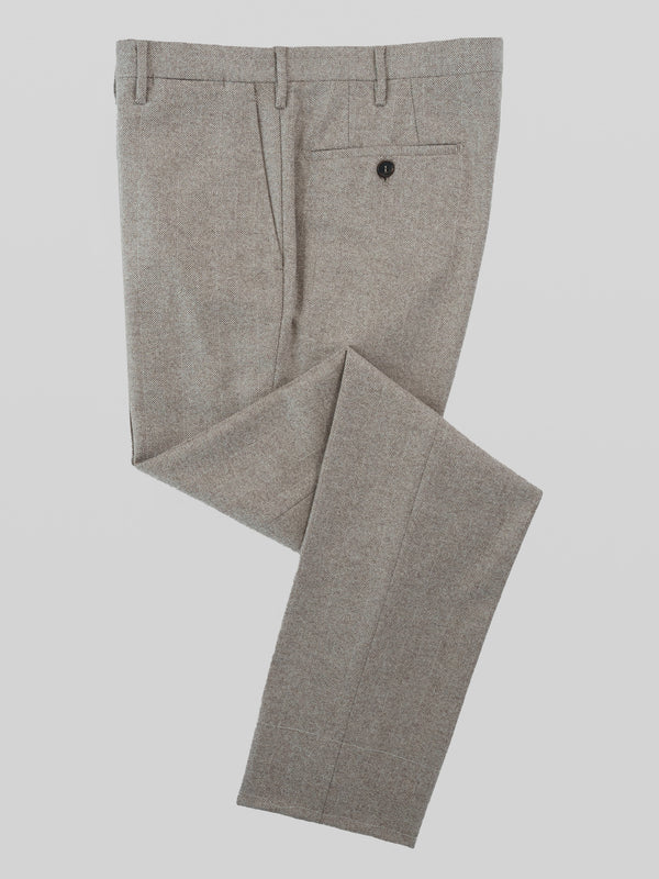 Rota Winter Beige Herringbone Flannel Trousers
