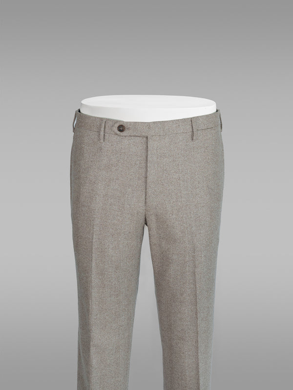 Rota Winter Beige herringbone flannel trousers