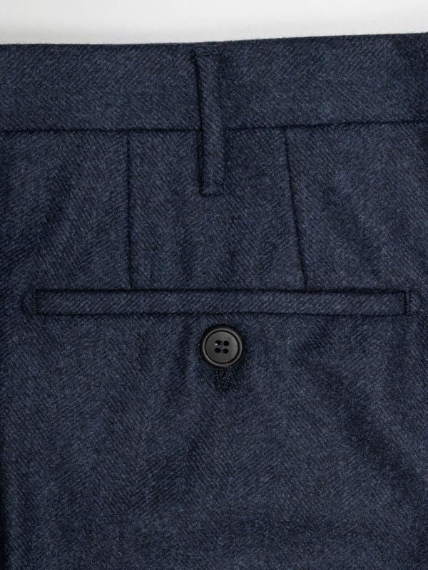 Rota Winter Dark Blue Herringbone Flannel Trousers