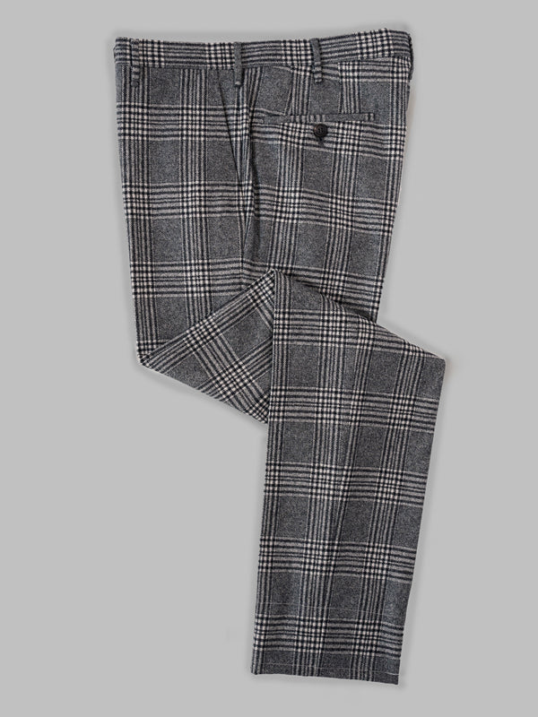 Rota Winter Grey Check Flannel Trousers