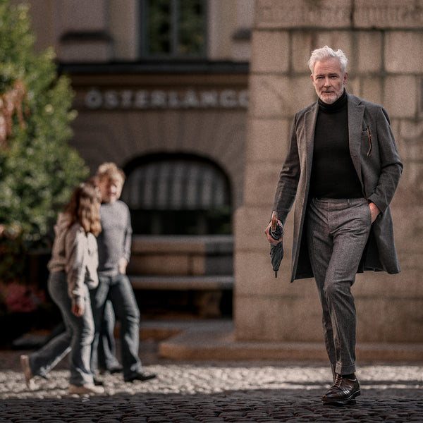 Rota Winter Grey Herringbone Flannel Trousers