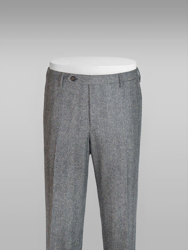 Rota Winter Grey herringbone flannel trousers