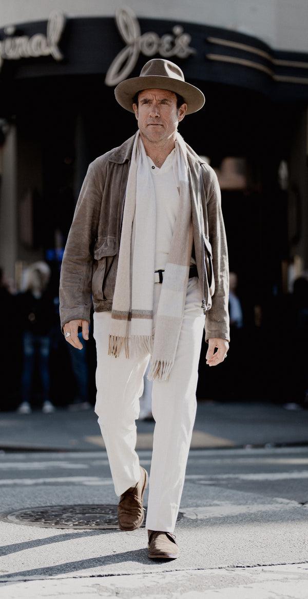 Rota Winter Off White Corduroy Big Wale Trousers