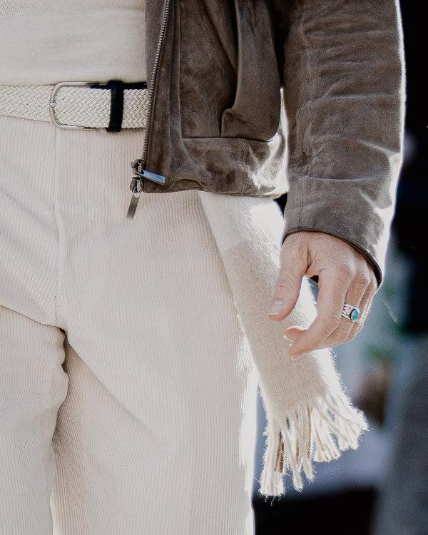 Rota Winter Off White Corduroy Big Wale Trousers